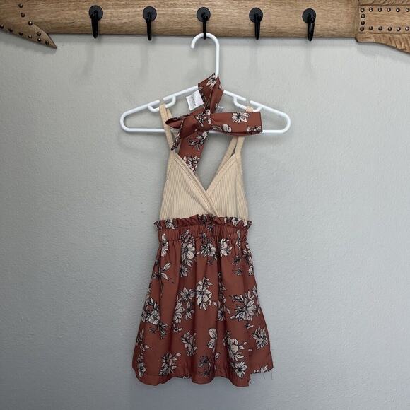 SHEIN | Baby Girls Ribbed Cross back Floral Dress & Headband Sash 12-18 Months - Picture 1 of 6